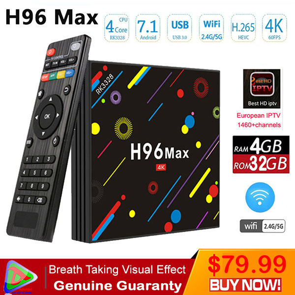 H96 MAX H1 Quad Core 4GB 32GB Android 7.1 TV Box