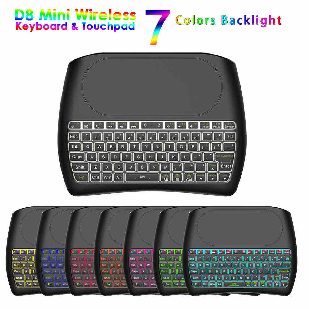 D8 2.4G Backlight Wireless Mini Keyboard Touchpad for Android TV BOX.