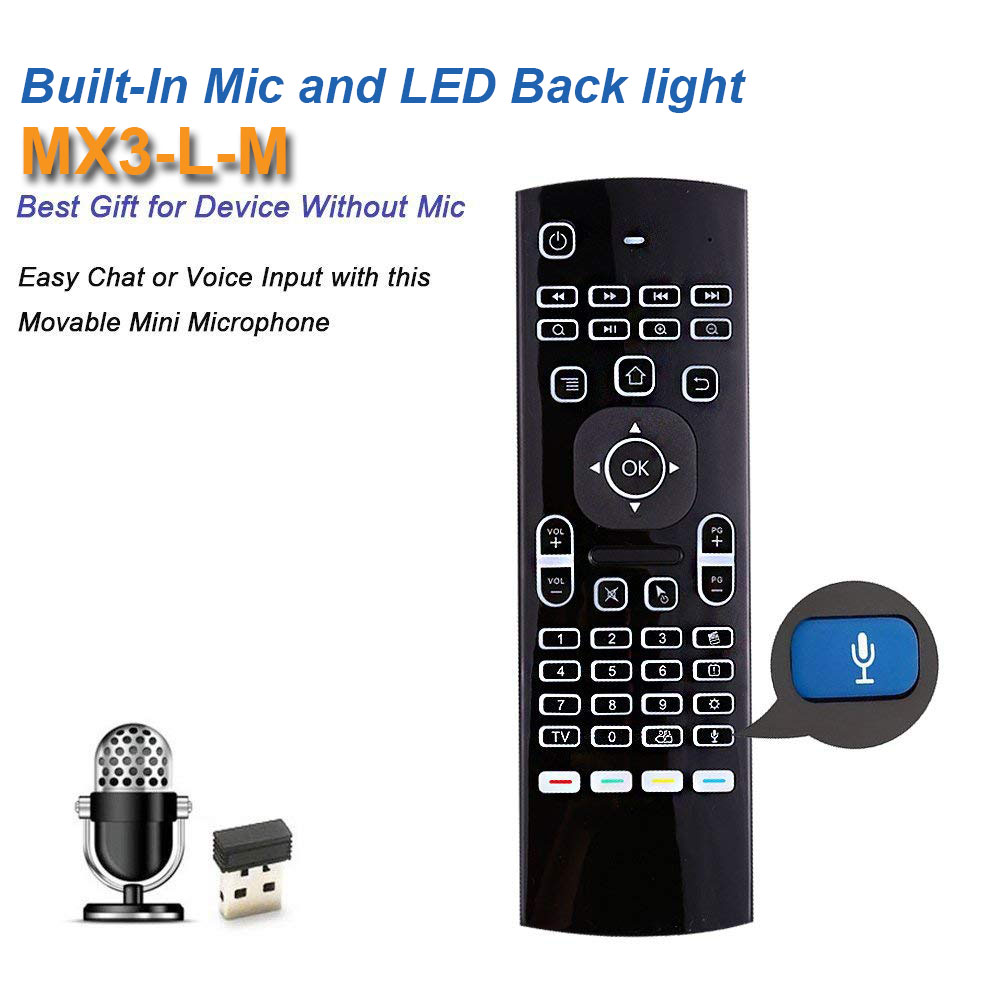 Voice Control Backlit 2.4G RF Wireless Air Mouse Remote Keyboard For Android  Tv Box