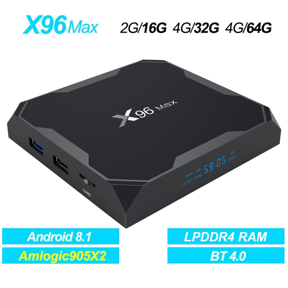 X96 Max Amlogic S905X2 Android 8.1 TV BOX 4GB DDR4 + 32GB ROM